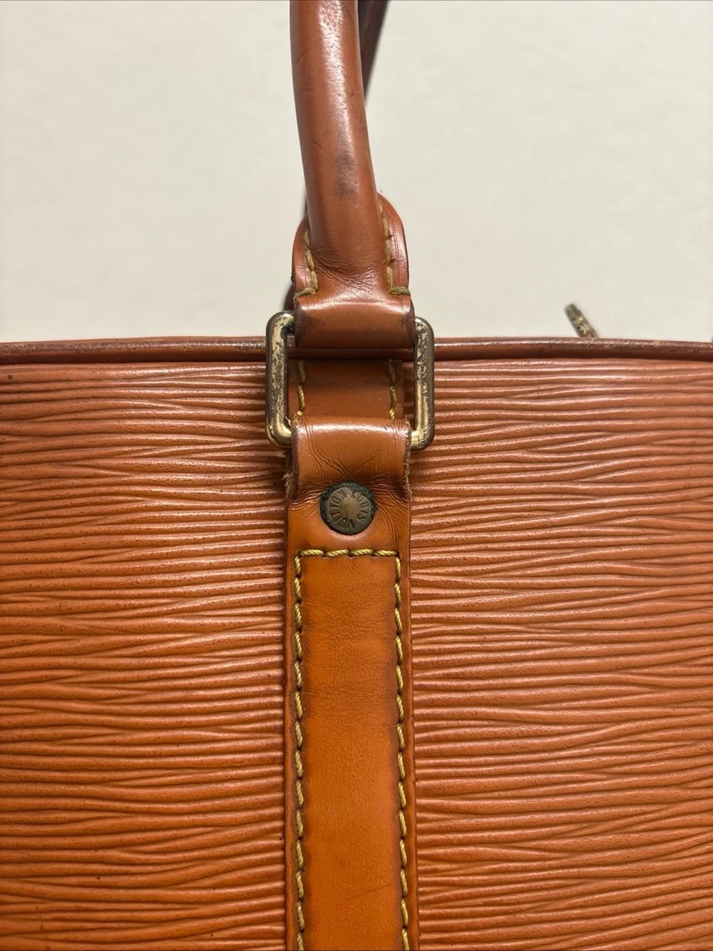 Louis Vuitton Porte Documents Voyage Brown Epi Handbag